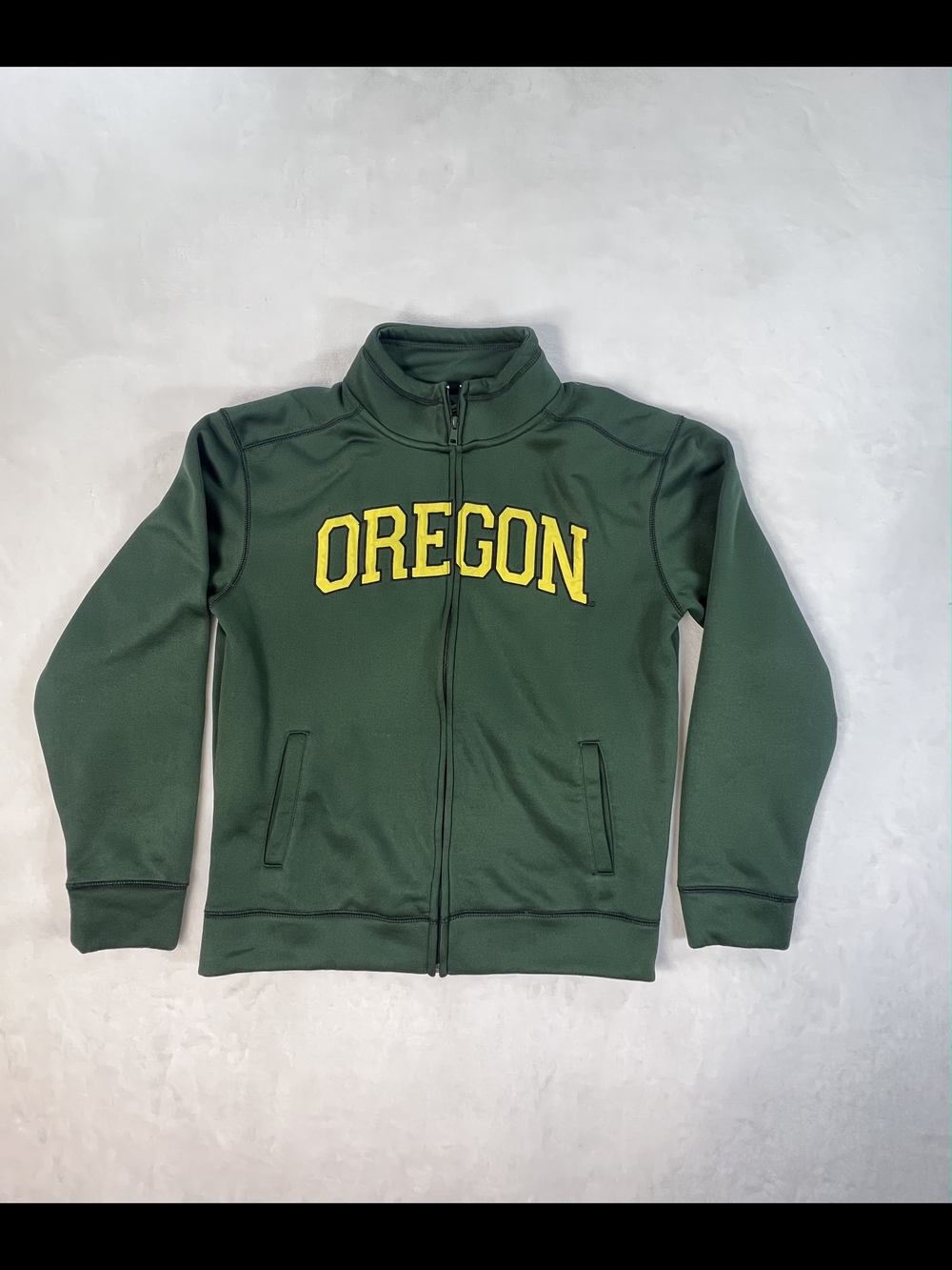 Campus Drive Oregon Ducks Full‎ Zip Track Jacket Green Yellow Small NCAA Fleece